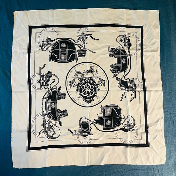 Hermes Accessories - Hermes Paris Ex-Libris Silk Scarf Designed by Hugo Grygkar